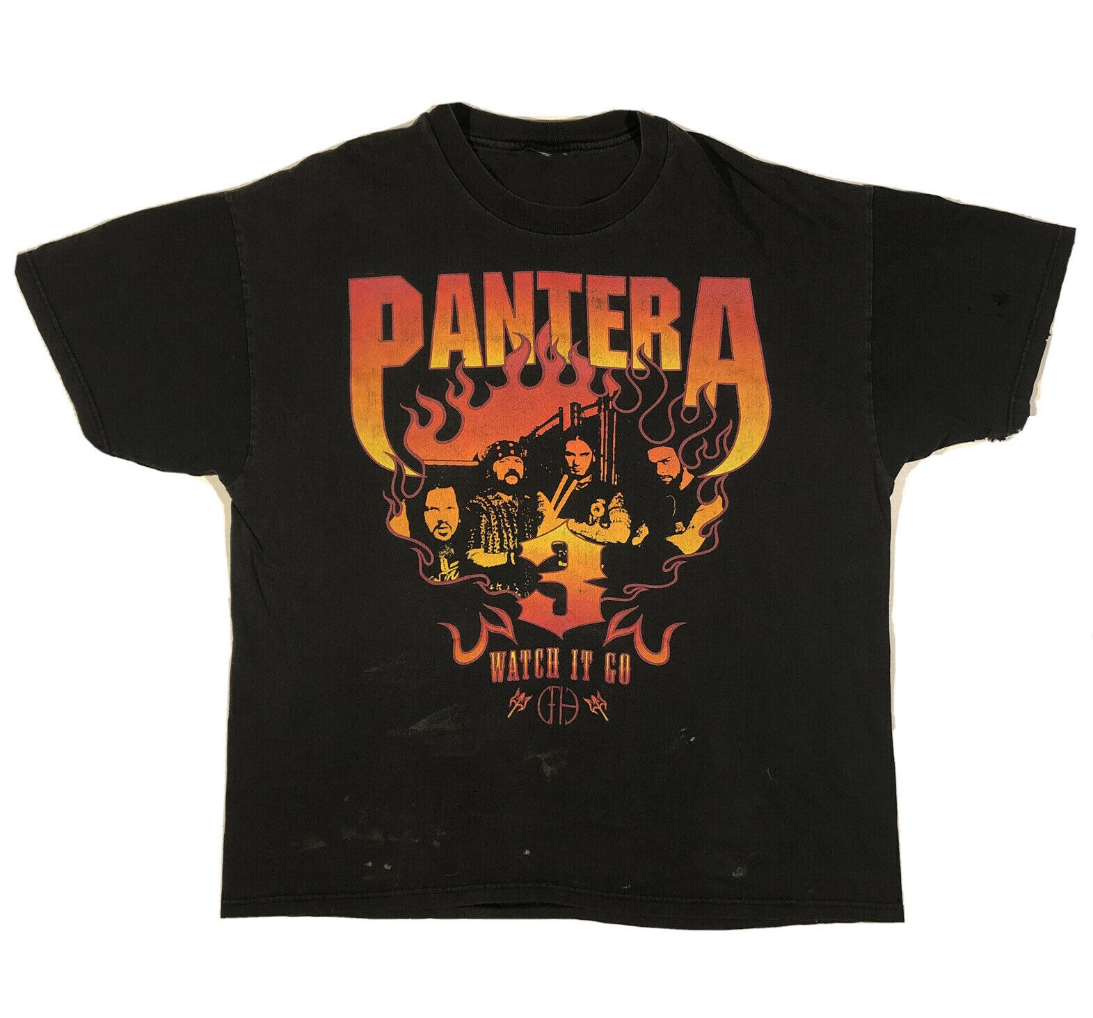 Vintage Pantera Watch It Go 양면 T 셔츠 Aop Band Tee 그래픽 페이드 Sz Xl